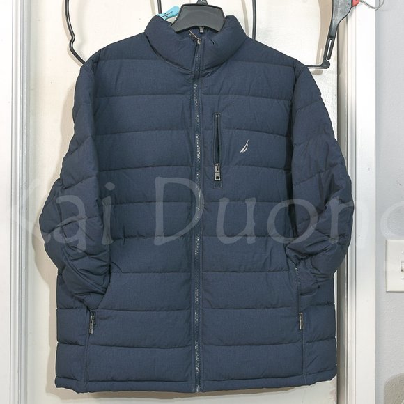 Nautica Jackets \u0026 Coats | Nautica Men Quilted Bomber Jacket L Navy | Color: Blue/Red | Size: L | Riathanhnghi's Closet